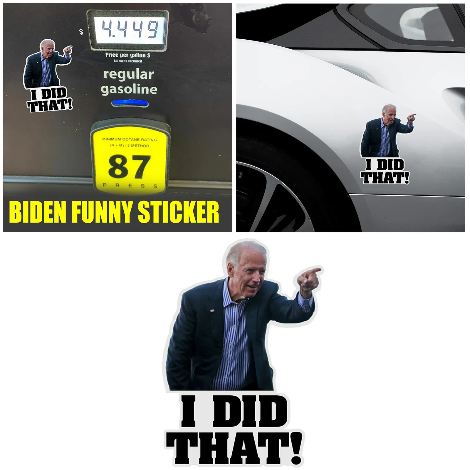Joe Biden Zero Cents Stamps - Funny Parody Vinyl Stickers (FJB, LGB) - Political Decals For Cars, Laptops, More