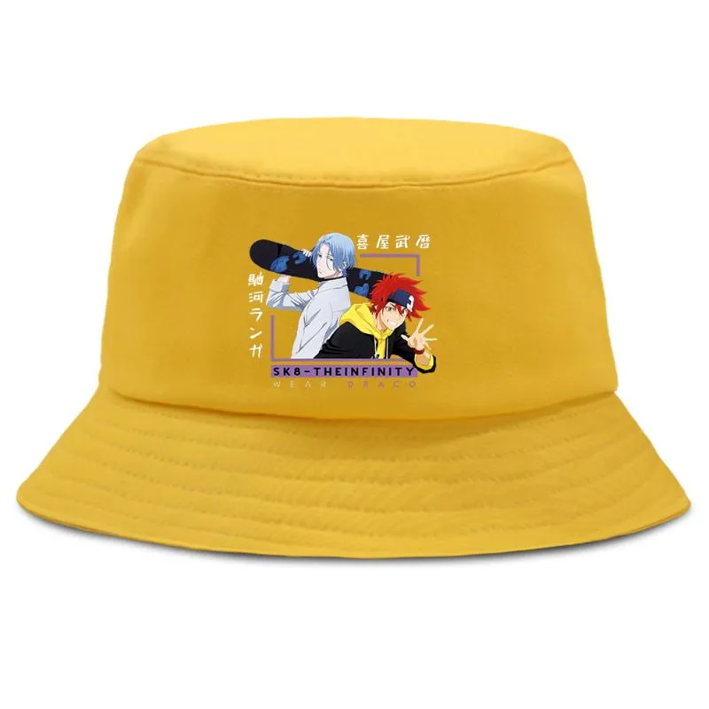 Berets Summer Unisex Cap Sk8 The Infinity Langa Hasegawa Japan Anime Hip Hop Beach Sun Bucket Hat For Men Harajuku Sunbonnet Hats WomenBeret
