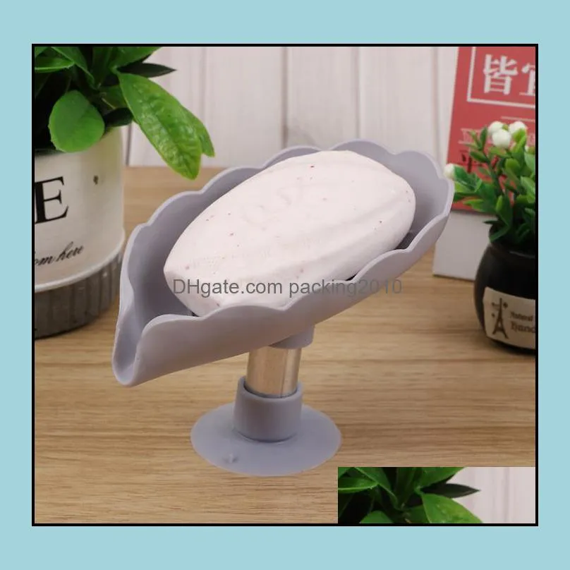 creative pp plastic leaf shape soap dishes drain holder box bathroom accessories toilet laundry bathroom supplies tray gadgets sn3378