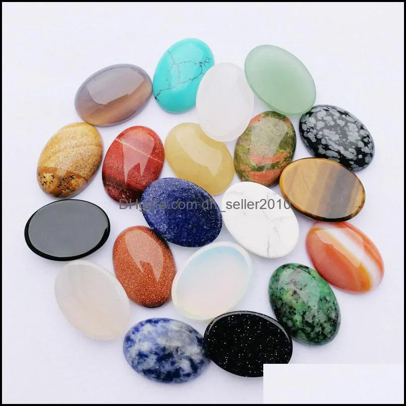 natural stone oval cabochon loose beads opal rose quartz turquoise stones face for reiki healing crystal necklace dhseller2010
