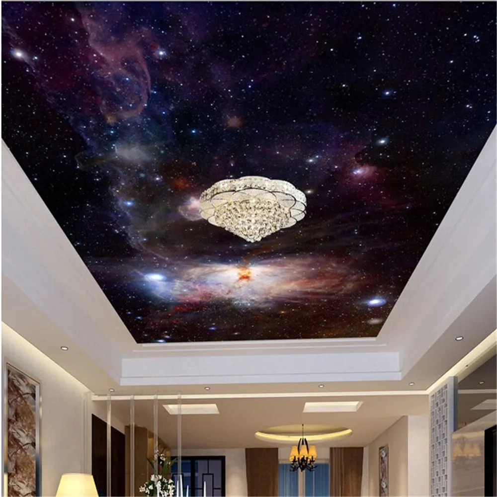 soffitti del cielo stella fantasy del soffitto personalizzato per il soffitto della camera da letto del soggiorno Vinyl Papel de Parede