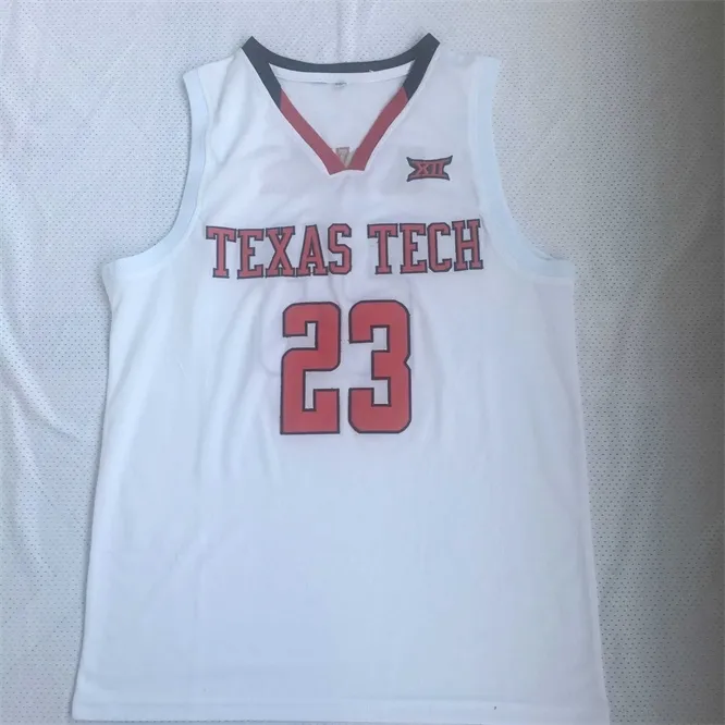 XFLSP 23 Jarrett Culver Texas Tech Basketball Jerseyレトロスロークステッチ刺繍