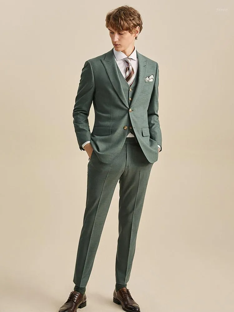 Abiti da uomo Blazer Uomo Set Verde 2022 Arrivi Estate Autunno Matrimonio Sposo Abbigliamento Uomo d'affari Abbigliamento quotidiano Stile Slim Taglie forti 58A