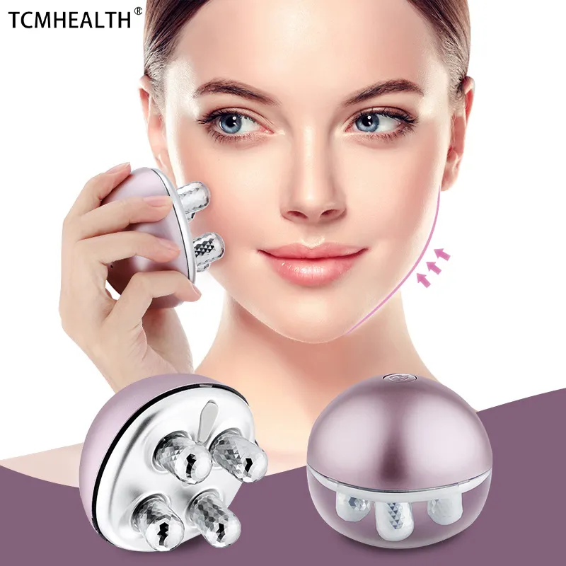 EMS Micro-current Face-lifting Instrument Lift Face Roller Ball Charging Electric Massager to Relax the Skin