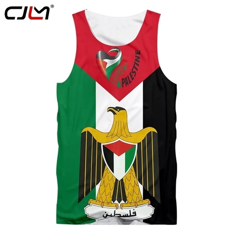 Cljm voor coole mode ik hou van Palestina Vest gratis Palaestina tanktop natie vlag Tate mouwloze herenkleding w220618