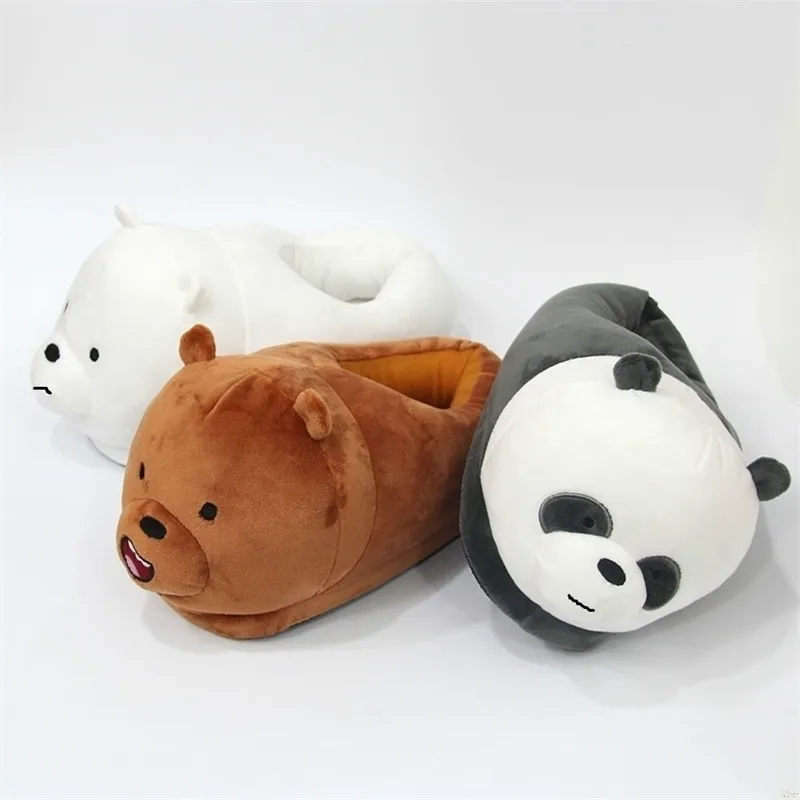 indoor flock plush furry cartoon slippers for adult warm dog shoe animal house cosplay costume home winter anime slipper Y200106