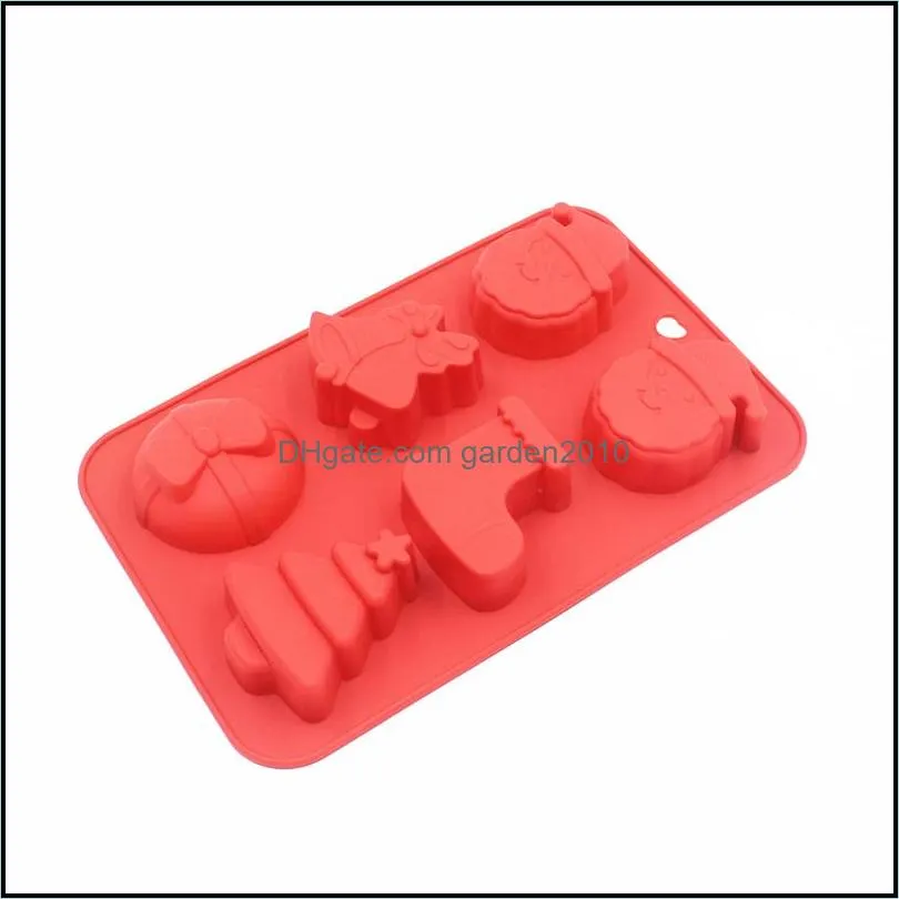 christmas series baking cake silicone mould xmas tree cartoon santa claus chocolate ice cube moulds diy handmade soap molds paa9823