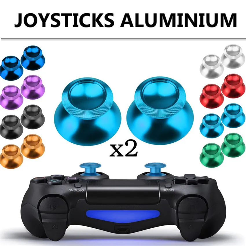 2PC Metall Joystick Grip Cap Analog Thumb-stick Abdeckung Für PS4 Einem Gamepad Controller thumbstick Ersatz