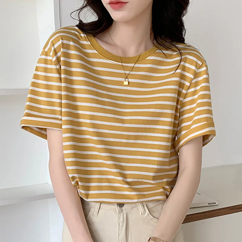 Canotte da donna a righe girocollo basic estive casual vestibilità ampia senza maniche camicette da donna tunica moda trendy per uscire camicie da donna tinta unita gilet da vacanza abiti, Arancione