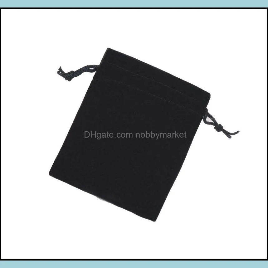 100pcs/lot Black Velvet Jewelry Bags Pouches For Craft Fashion Gift Packaging Display B03