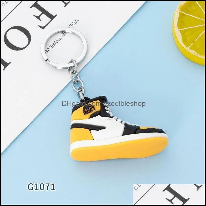 2022 Hot selling New style Stereo sneakers keychains button pendant 3D mini basketball shoes model soft plastic decoration gift key