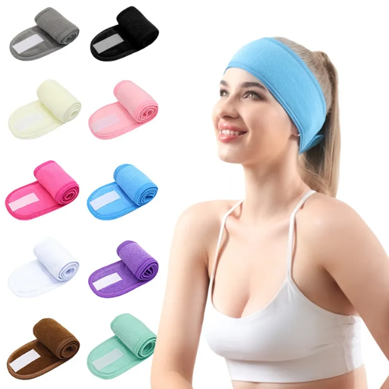 Home Garden Outdoor double-sided towel headband wash face makeup remover women's sports yoga sweat non-slip running scarf hair accessories LK0057