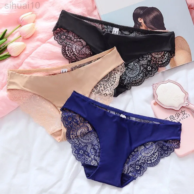 3 Stks/set Vrouwen Naadloze Ondergoed Luipaard Intieme Vrouwen Sexy Kant Zwarte Bloemen Slipje Naadloze Culotte L220802