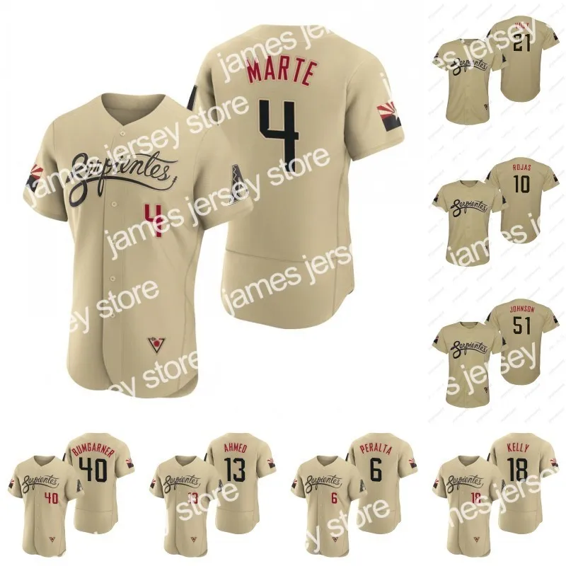 Maglia da baseball New Serpientes # 40 Madison Bumgarner Zac Gallen David Peralta Nick Ahmed Ketel Marte Josh Rojas Seth Beer Cooper Hummel Pavin