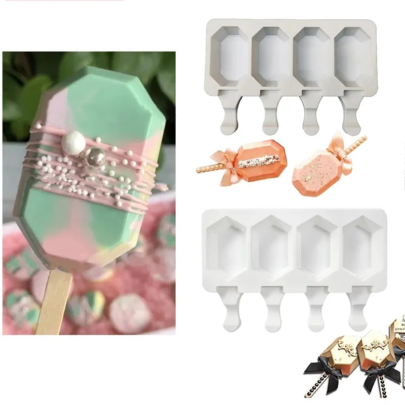 Oval Ice Cream Tools Silicone Mold Gelé Choklad Popsicle Cake Mold Cake Decorating Bakeware