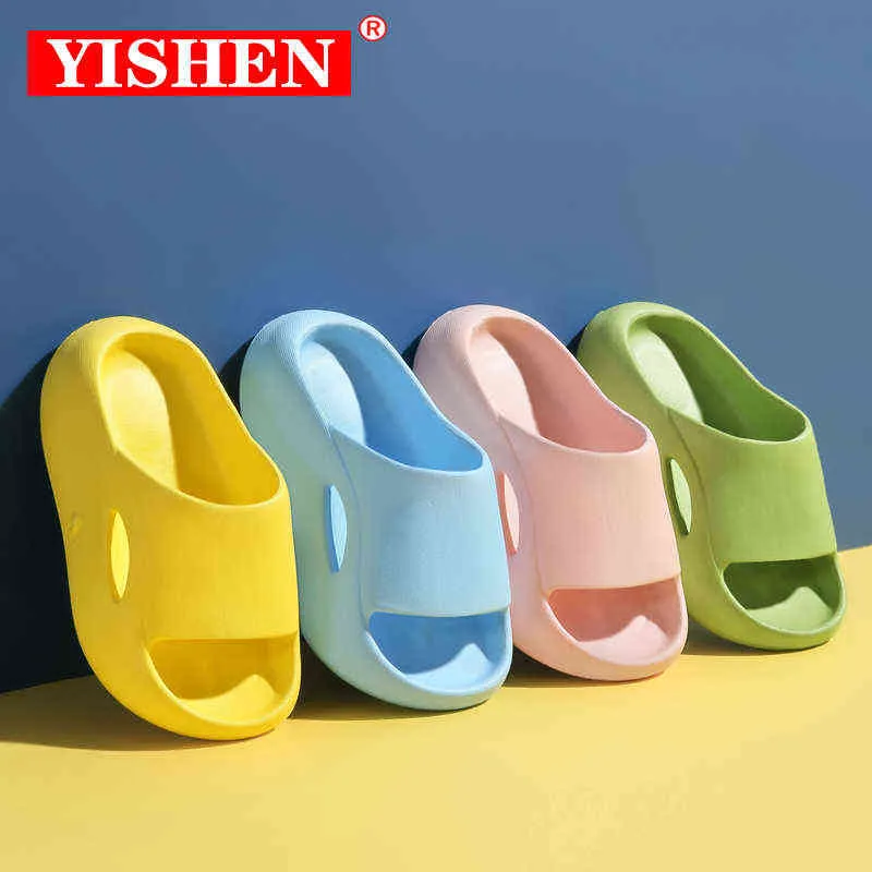 Yishen Children 's Slippers 여름 ​​귀여운 해변 신발 소년 소녀 방수 방수 방지 욕실 어린이 슬리퍼 소프트 베이비 신발 g220523