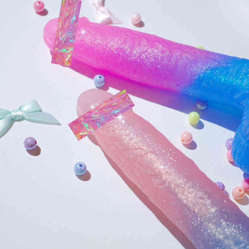 Nxy seksproducten dildo's 8 6''jelly medische silicones dildo realistische volwassen speelgoed zachte riem kunstmatige penis big cock bullet kleurrijk gereedschap 2022 1216