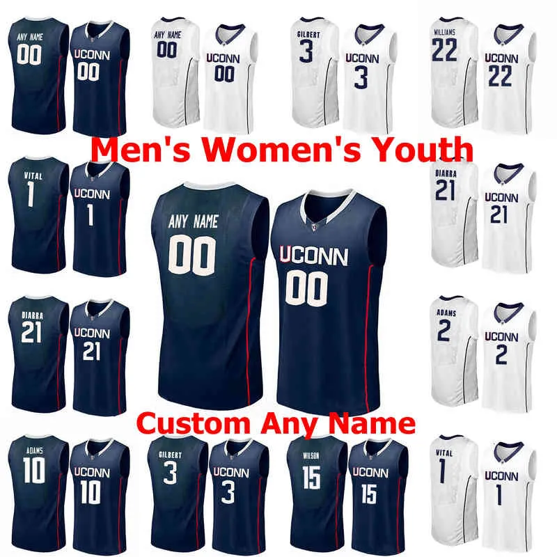 UCONN Huskies College Basketball Jersey Andre 12 Drummond Jersey Brendan Adams James Bouknight Kwintin Williams Diarra Custom Steek