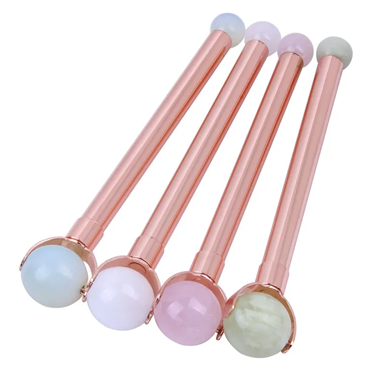 Factory sell Natural Jade roller massager 2 in 1 face beauty equipment multi-functional massager acupuncture pen tools