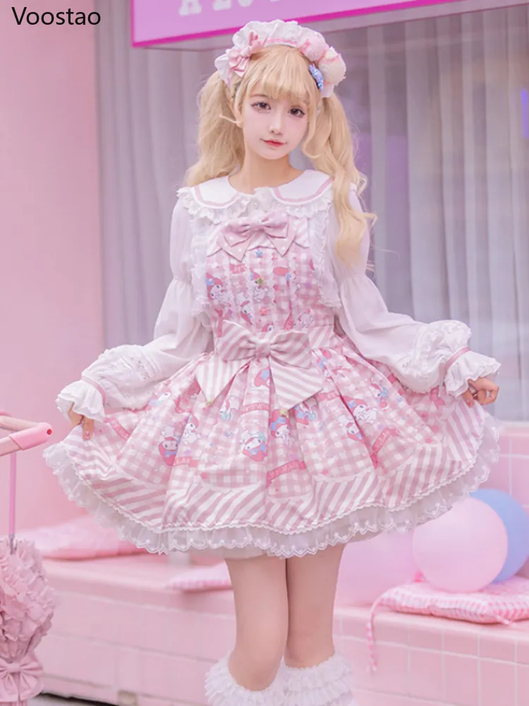 Sweet Lolita Style Cartoon Print Princess Dress Women