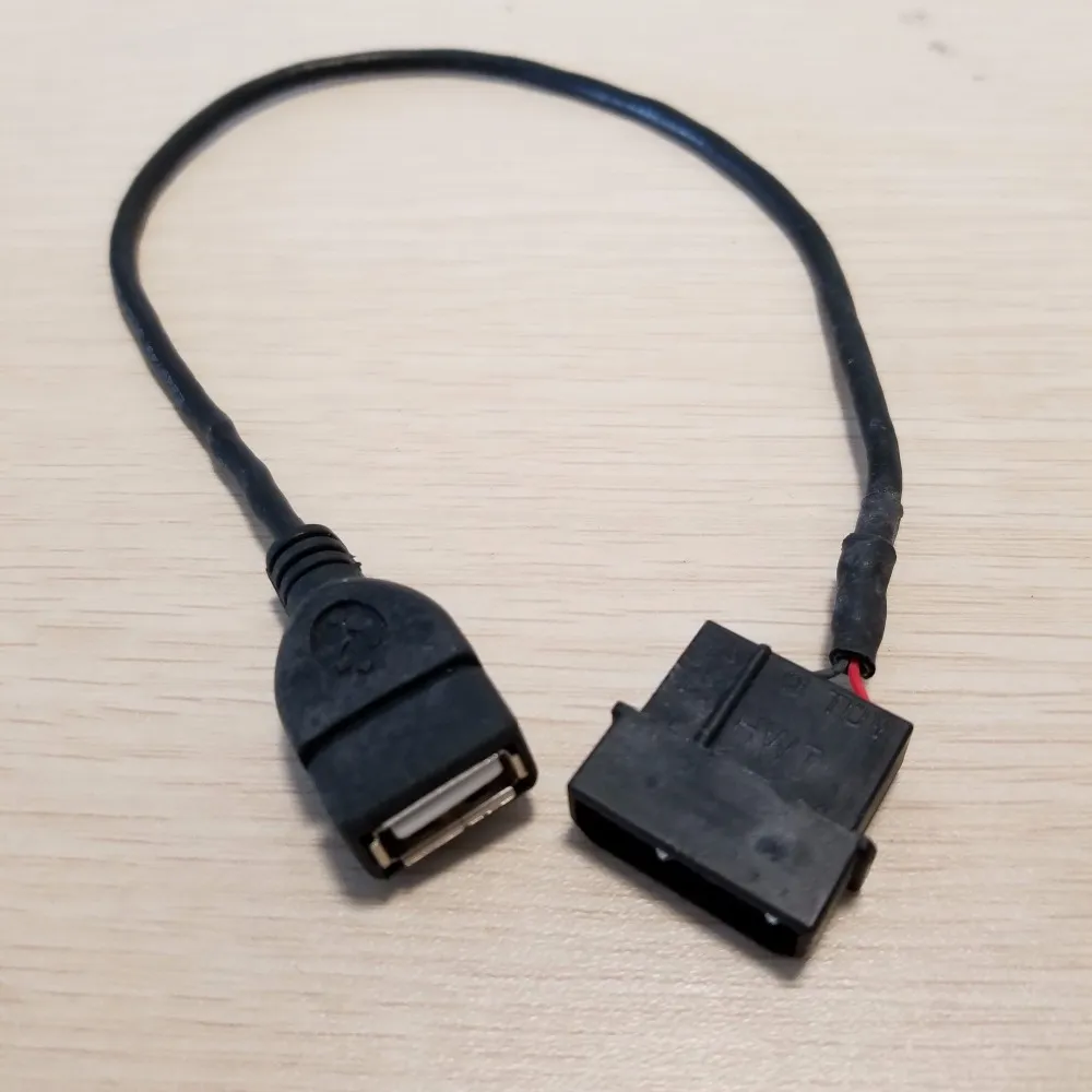 IDE Power Adapter To USB Female Converter Cable 5V 35cm Black Charging ...