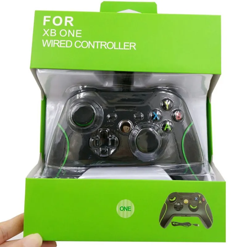 Manette de jeu de contrôleur filaire USB pour Microsoft Xbox One Windows PC Win7/8/10 avec emballage de vente au détail DHL Fast