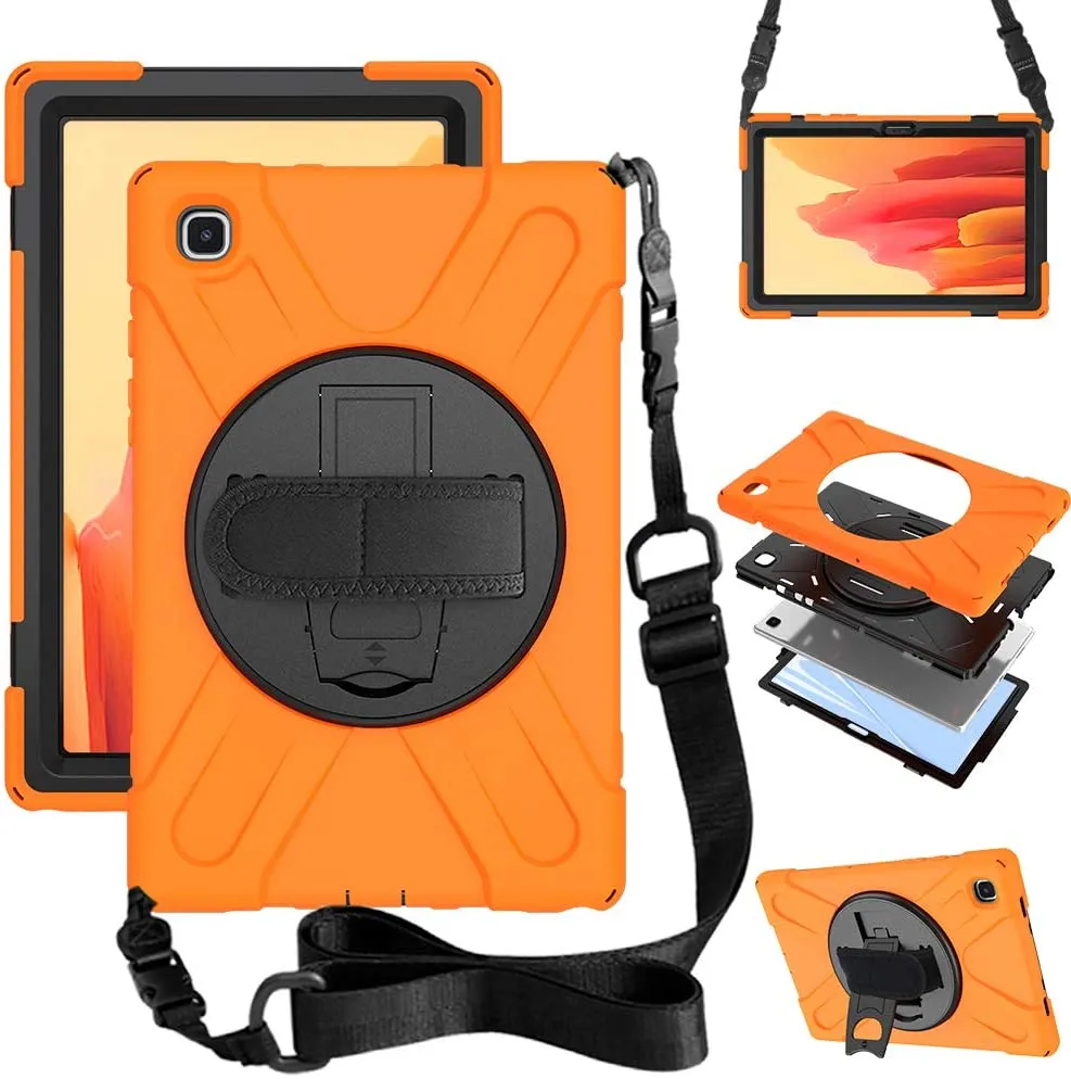 Tablet Cases For Samsung Tab A 9.7 P580 With SPen S2 T810 S3 T820 With 360 Degree Rotation Kickstand Design Shockproof Anti Fall Protective Cover Shoulder & Hand Strap