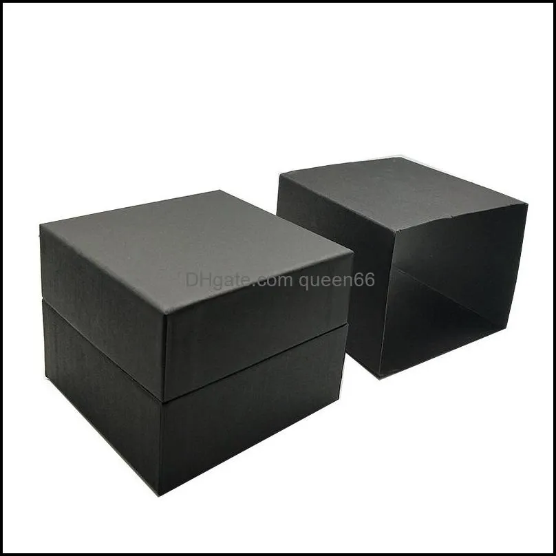 5Pcs Jewelry Packaging Cases Black Paper with Black Velvet Cushion Pillow Watch Storage Bracelet Organizer Gift Box Storage Box 642 Q2