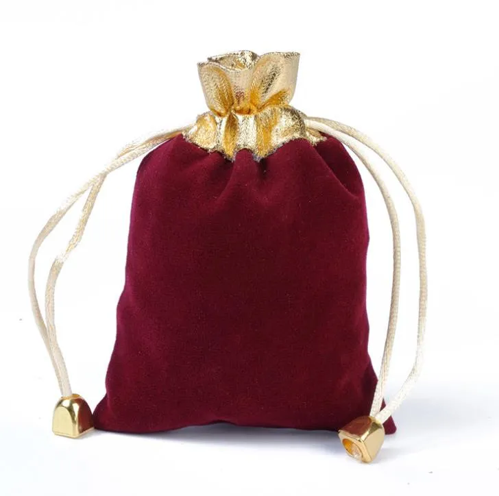 Velvet Jewelry Drawstring Pouch Bag Fabric Jewellery Cosmetic Gift Packaging Multi-Purpose Small Bags Size Choice Custom Logo