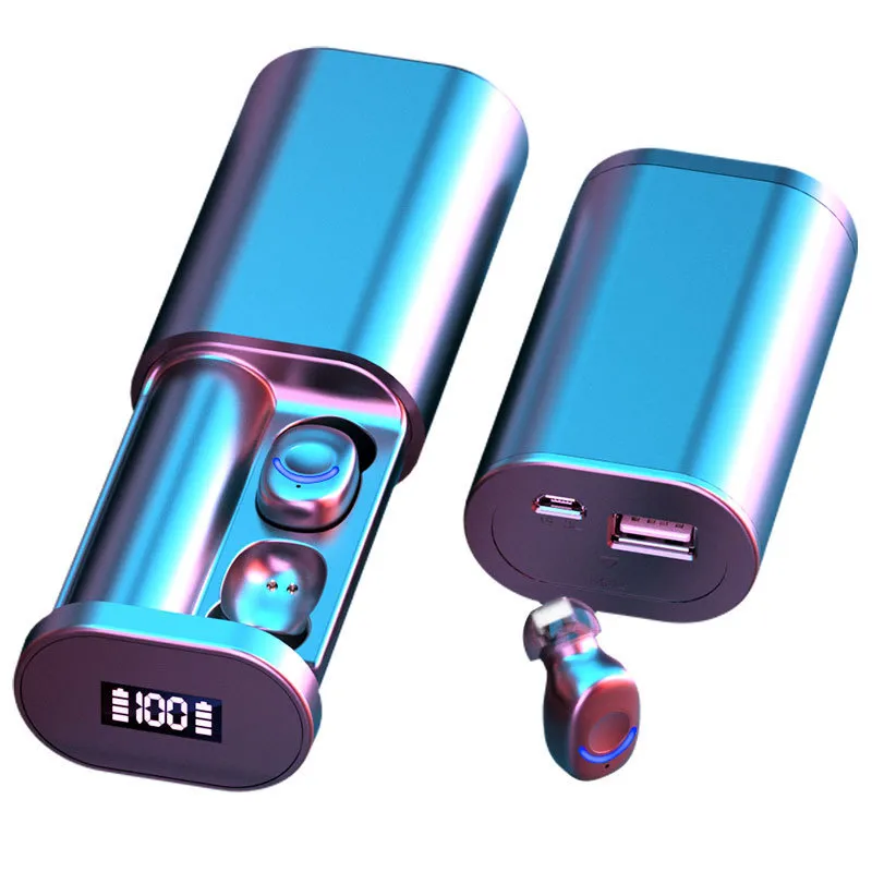 A20 Trådlös Bluetooth hörlurar Fingeravtryck Touch Sport Headphone Headset Ture Musik Earputs med 3 LED-skärm och mikrofon grossist
