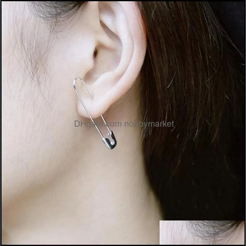 Dangle & Chandelier Creative Punk Hip Hop Paper Clip Srud Earrings Women Girls Paperclip Brooch Pins Drop Earring Jewelry Gifts
