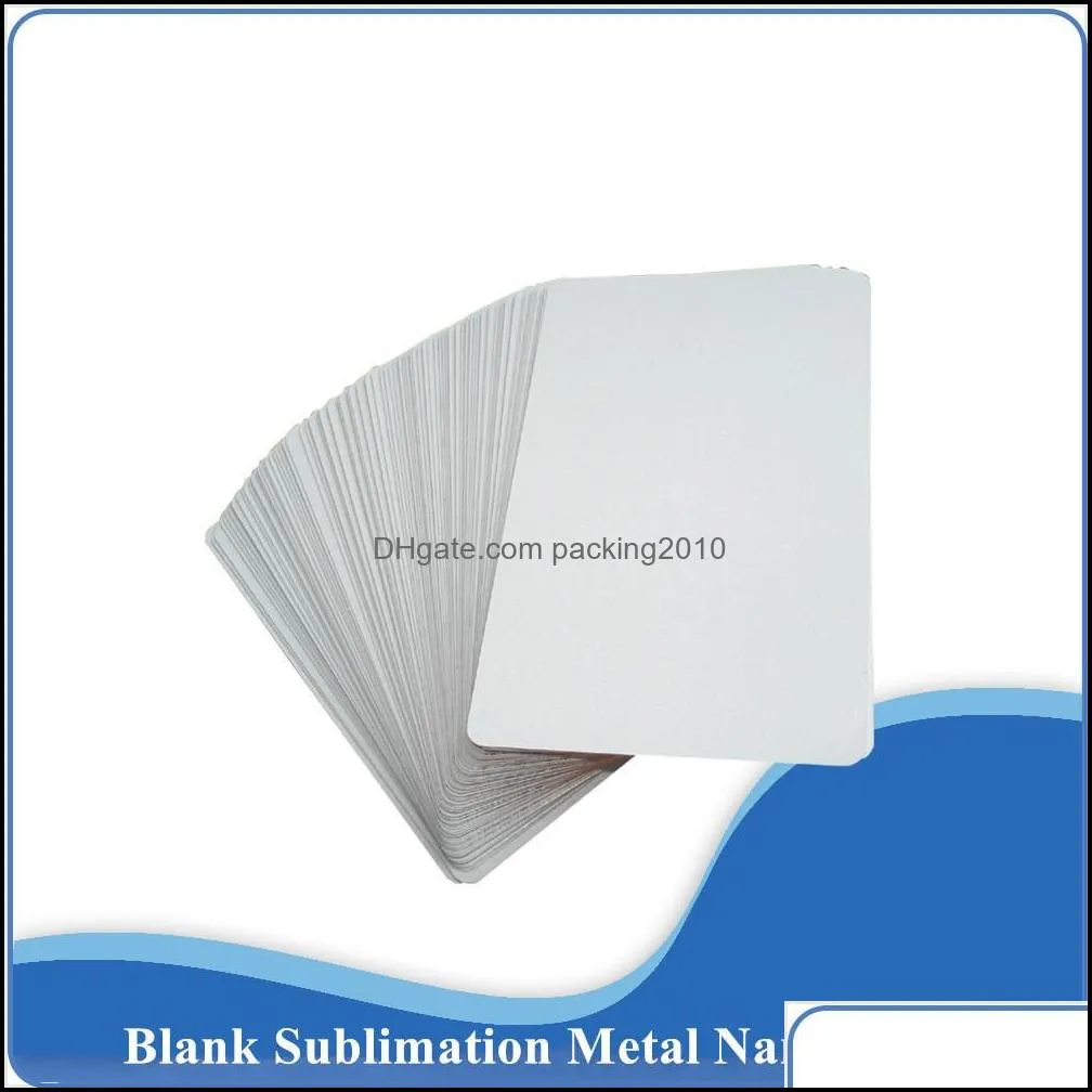 Sublimation Metal Business Cards Aluminum Blanks Name Card 0.22mm for Custom Engrave Color Print (100 Pieces) Office Business Trade