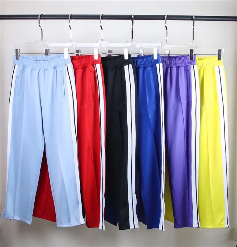 Erkek Kadın Pantolon Tasarımcıları Takipler Takım Pantolon Spor Gevşek Ceket Ceketleri Hoodies Swearpants Gökkuşağı Drawstring Fermuar Pantolon Günlük