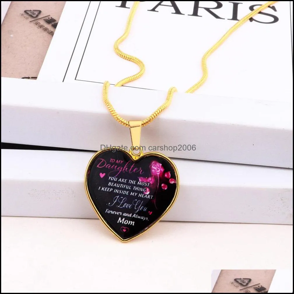 stainless steel necklace daughter alloy pendant jewelry heart necklace keychain carshop2006