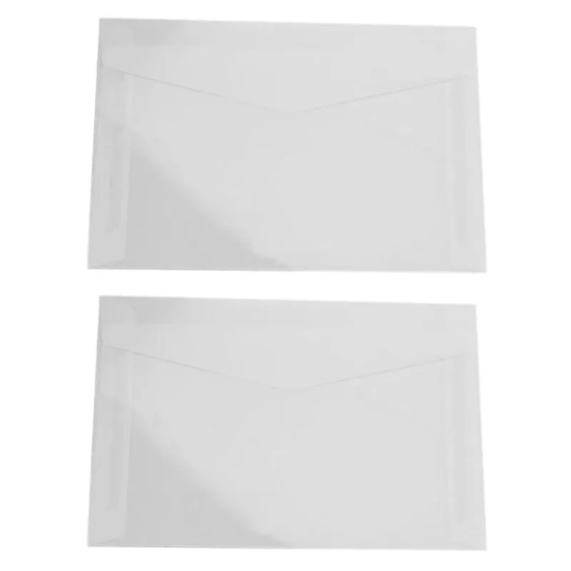 Cadeau cadeau -100pcs translucide blanc papier parchemin blanc enveloppe cartes postales invitations couverture enveloppescadeau