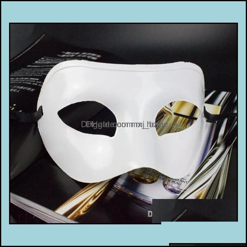 Mens Masquerade Mask Fancy Dress Venetian Masks Plastic Half Face Optional Mti-Color (Black White Gold Drop Delivery 2021 Party