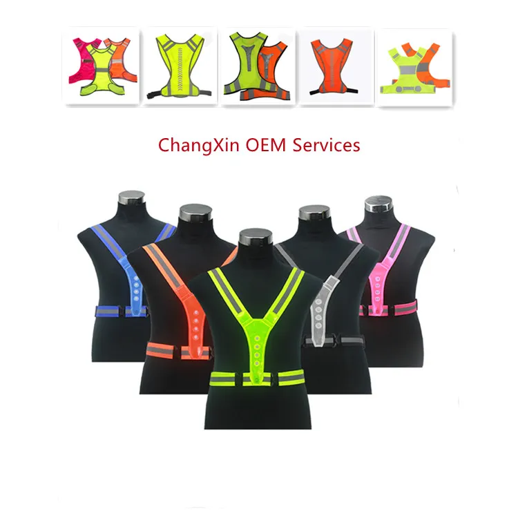 LED Reflective Night Running Cycling Safety Warning High Visibility Vest  Jacket 