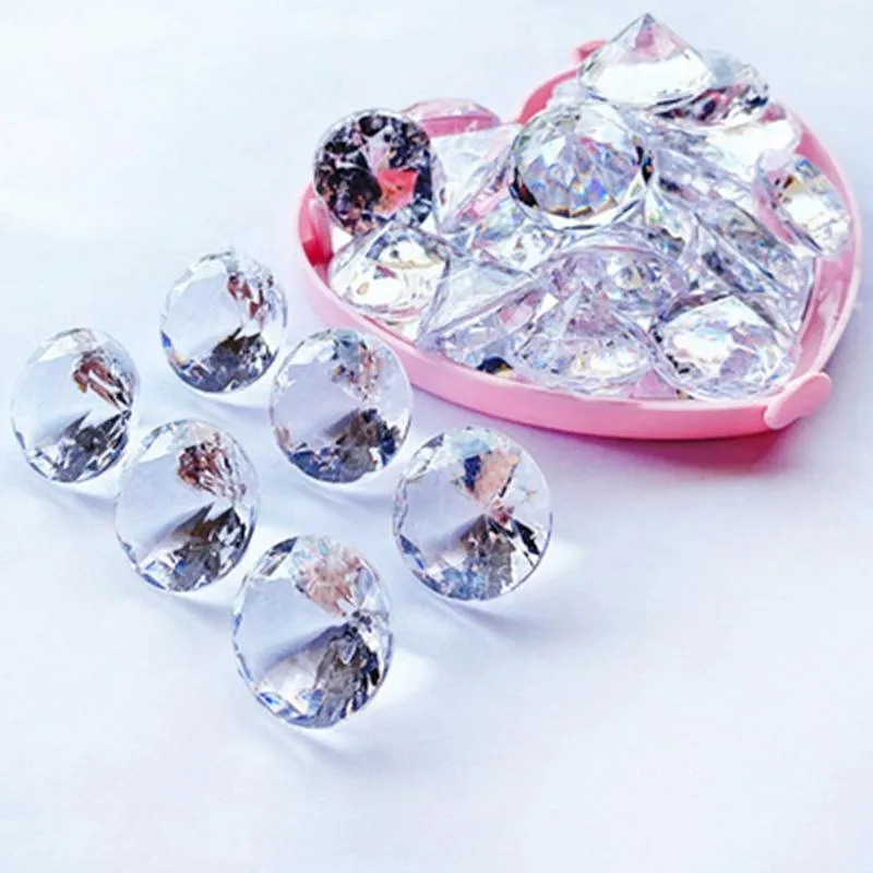 Décoration de fête 100 pièces Faux diamant acrylique cristal pierre 20 MM gemmes accessoires de remplissage multicolore fausse photographie Aquarium décor