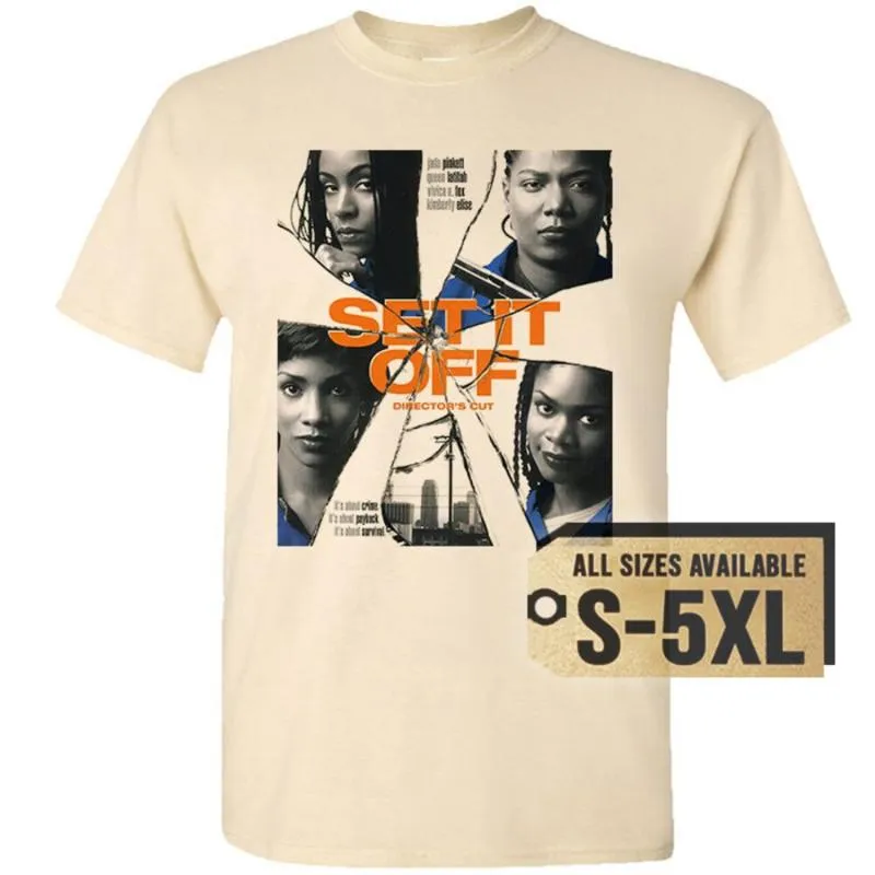 Men's T-Shirts Set It Off V1 Natural White Grey Vintage Men T Shirt All Sizes S-5XL FilmMen's