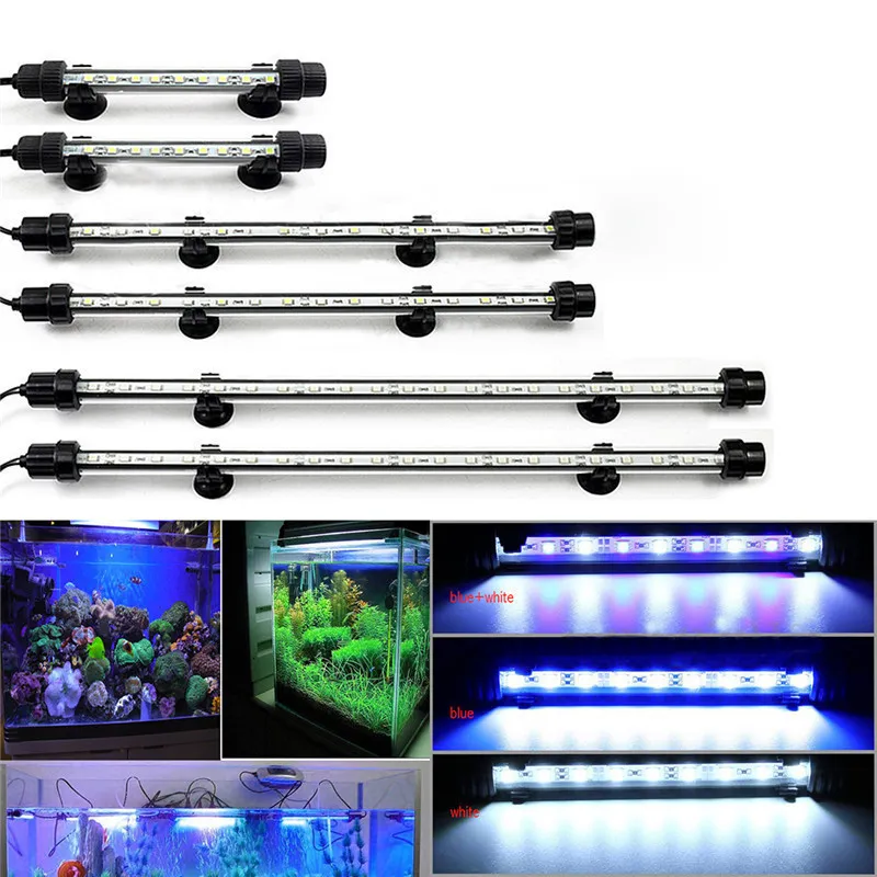 110V rium LED Lighting Fish Tank tic Plant Growing Lights Submersible Decor Bar Strip Lamp 5050 SMD US Y200917