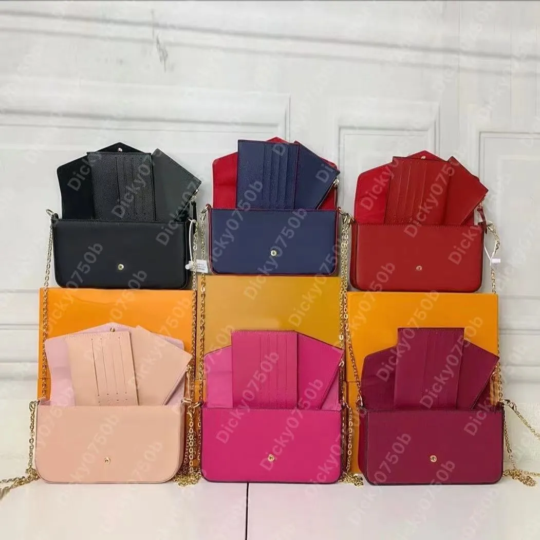 Tasarımcı omuz çantası zincirleri çanta lüks kadın debriyaj Hakiki deri flep çanta Zarf mini paket bayan telefon çantalar zincir üzerinde kart sahibi felicie cüzdan