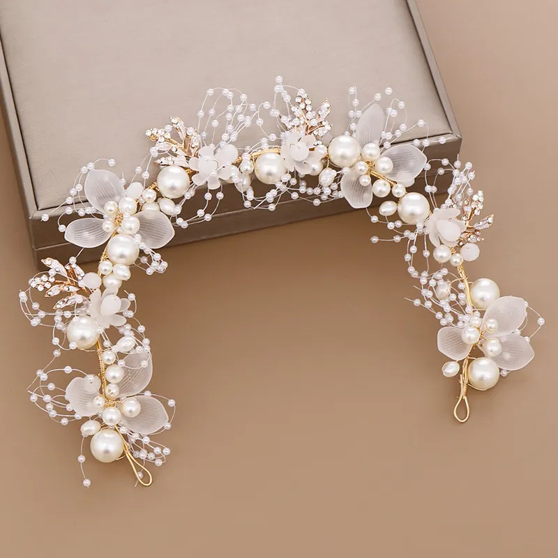 Romantic Bridal Hair Flowers Headpiece Jeweled Faux... From  display picture 2