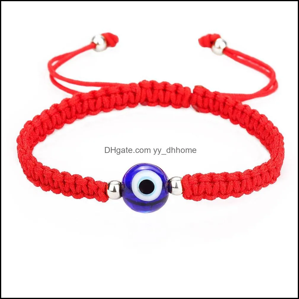 Turkey Evil Blue Eye Bracelet chain For Women Handmade Woven Rope Gold Plating Bead Bracelets Girl Birthday Party Jewelry Gift