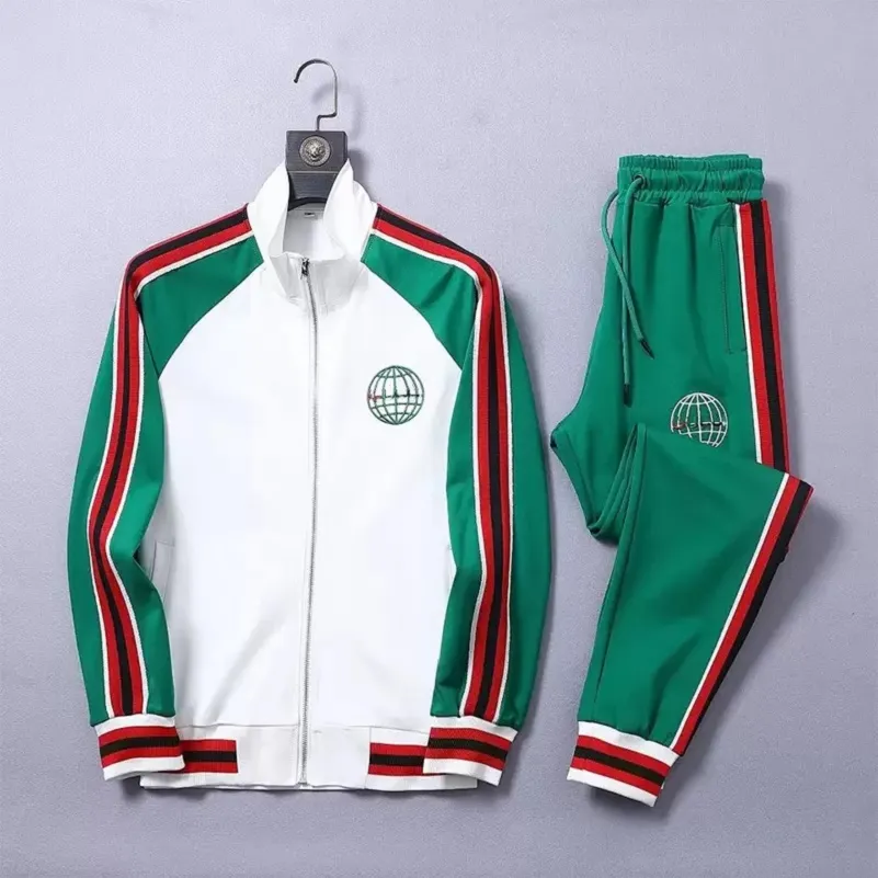 Mens Embroidered Two Piece Tracksuit Set With Long Sleeves And