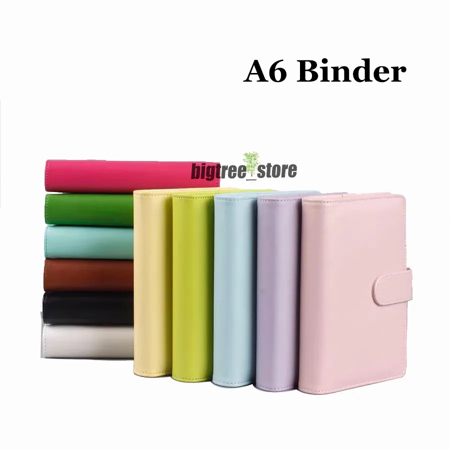 A6 Empty Notebook Binder notepad 19 x 13cm Loose Leaf Notebooks SEA 5 Colors without Paper PU Faux Leather Cover File Folder Spiral Planners Scrapbook