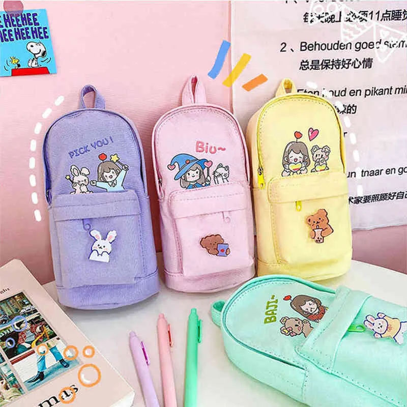 Pencil Cases For Girls Kawaii Pencil Case Large Capacity Trousse Scolaire  Polyester Stationery Estuches Escolares Pencil