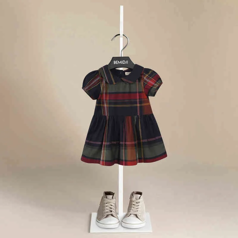 Kalite Tasarım Stili Pamuk Kısa Kollu Kızlar Elbise Prenses Partisi Giyim Çocuk Giyim Çocuk Giyim Giyim Yaz 1-6 Yıl G220506