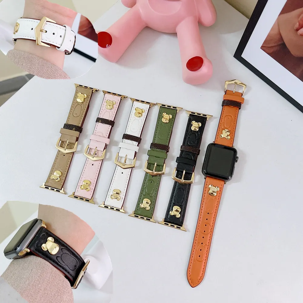 Luxury Leather Apple Watch Straps 38mm 41mm 45mm ... From  display picture 1