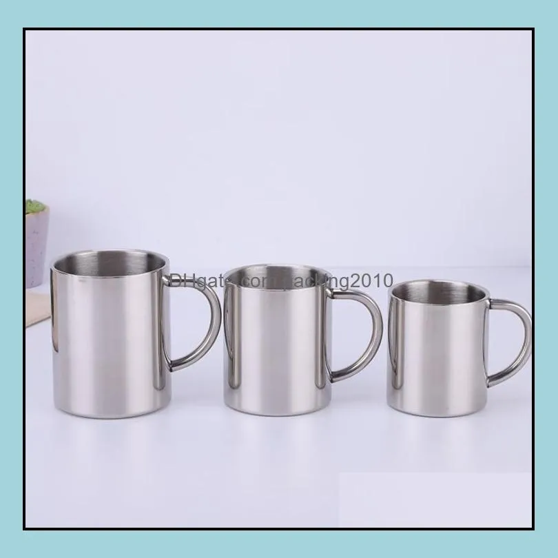 kids mug coffee tumbler 400ml 300ml 18/8 stainless steel beer camping tea cup 2 walls no vacuum portable water insulated glass drinkware