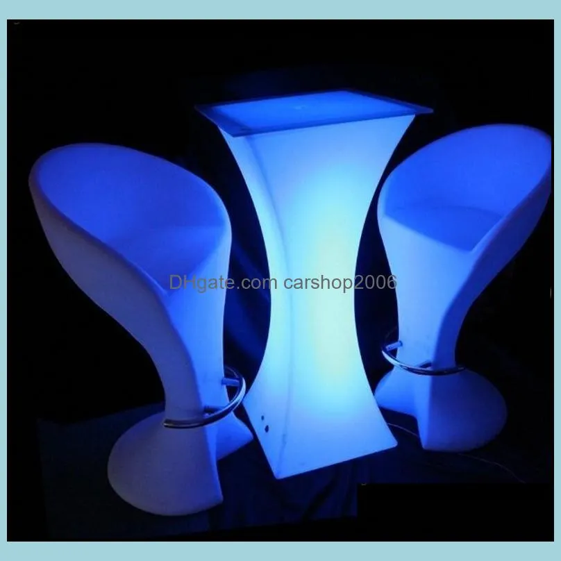 rechargeable led luminous cocktail table waterproof glowing led bar table lighted up coffee table bar disco party supply by sea